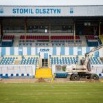 Plac budowy na stadionie Stomilu Olsztyn