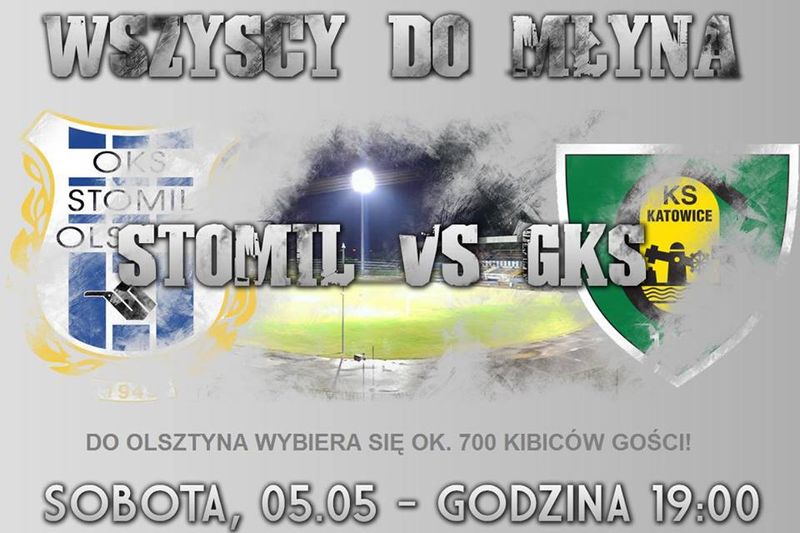 Grafika promująca mecz, fot. kibice.stomil.olsztyn.pl