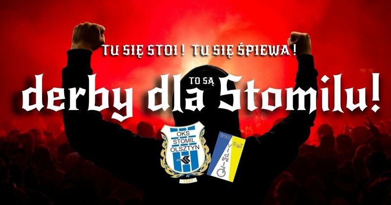 Grafika promująca derby. Fot. kibice.stomil.olsztyn.pl