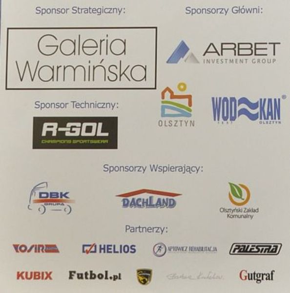 Loga sponsorów Stomilu Olsztyn, fot. Emil Marecki
