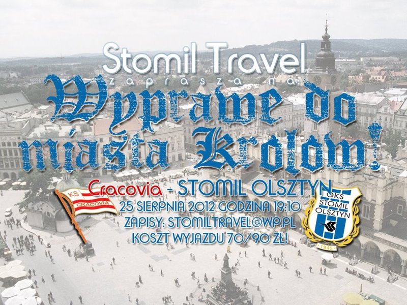 Plakat promujący wyjazd do Krakowa, fot. kibice.stomil.olsztyn.pl