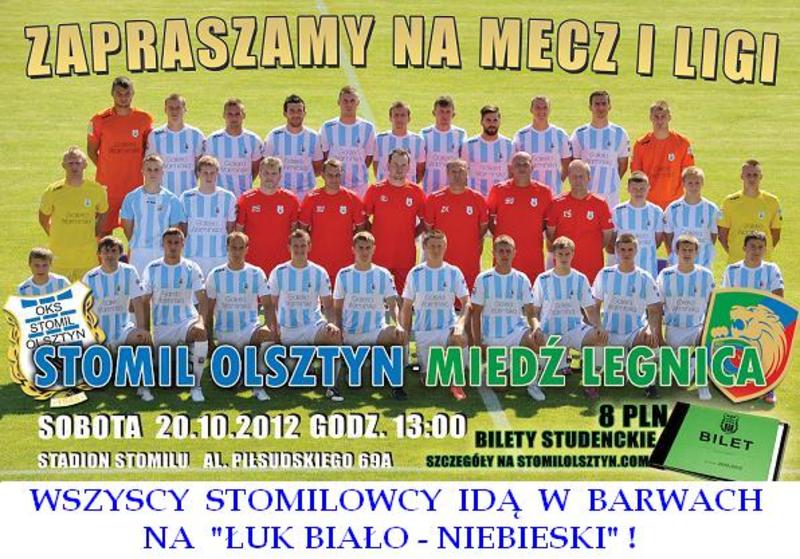 Zapraszamy wszystkich kibiców Stomilu na mecz z Miedzia Legnica, fot. stomilolsztyn.com
