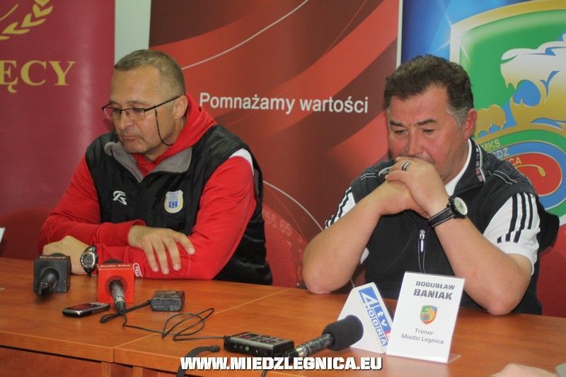 Zbigniew Kaczmarek i Bogusław Baniak na konferencji prasowej, fot. miedzlegnica.eu