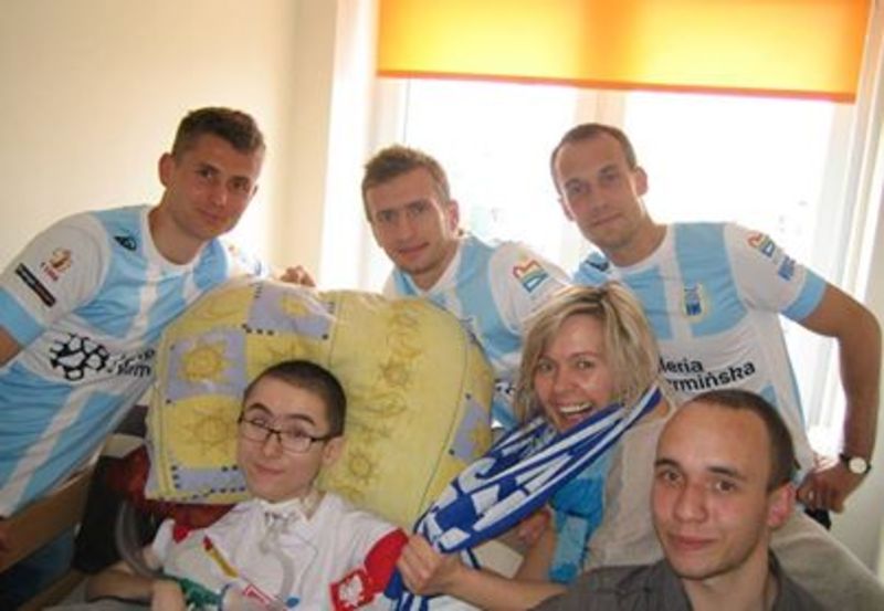 W kwietniu piłkarze Stomilu odwiedzili Sebastiana, fot. archiwum rodzinne Sebastiana