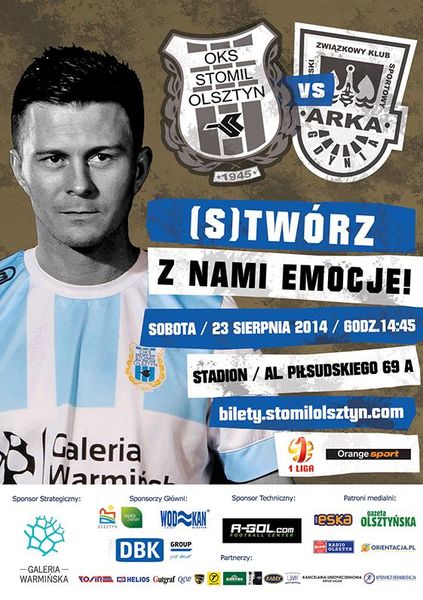 Plakat mecz Stomil Olsztyn - Arka Gdynia, fot. stomilolsztyn.com