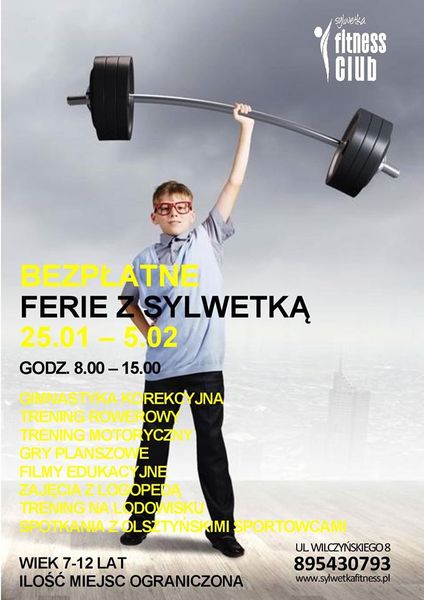 Ferie w Fitness Club Sylwetka z trenerem Stomilu Olsztyn, fot.  sylwetkafitness.pl