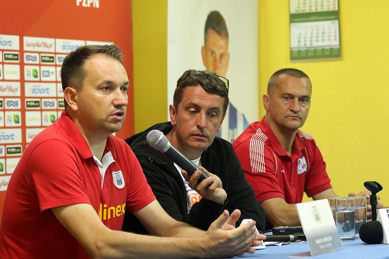 Konferencja prasowa po meczu Stomil - Podbeskidzie, fot. Emil Marecki