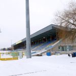Stadion Stomilu Olsztyn w zimowej scenerii