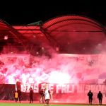 Oprawy ultras podczas meczu ŁKS Łomża - Stomil Olsztyn 0:1