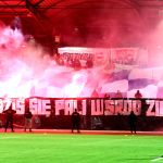 Oprawy ultras podczas meczu ŁKS Łomża - Stomil Olsztyn 0:1