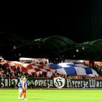 Oprawy ultras podczas meczu ŁKS Łomża - Stomil Olsztyn 0:1