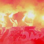 Oprawy ultras podczas meczu ŁKS Łomża - Stomil Olsztyn 0:1