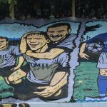 Oprawy ultras w meczu Stomil Olsztyn - ŁKS Łomża 0:4