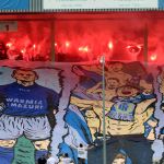 Oprawy ultras w meczu Stomil Olsztyn - ŁKS Łomża 0:4