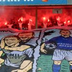 Oprawy ultras w meczu Stomil Olsztyn - ŁKS Łomża 0:4