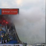 Oprawy ultras w meczu Stomil Olsztyn - ŁKS Łomża 0:4