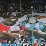 Oprawy ultras w meczu Stomil Olsztyn - ŁKS Łomża 0:4