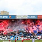 Oprawy ultras w meczu Stomil Olsztyn - ŁKS Łomża 0:4
