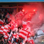 Oprawy ultras w meczu Stomil Olsztyn - ŁKS Łomża 0:4