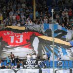 Oprawy ultras w meczu Stomil Olsztyn - ŁKS Łomża 0:4