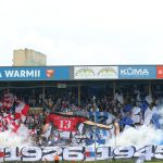 Oprawy ultras w meczu Stomil Olsztyn - ŁKS Łomża 0:4