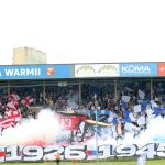 Oprawy ultras w meczu Stomil Olsztyn - ŁKS Łomża 0:4