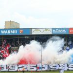 Oprawy ultras w meczu Stomil Olsztyn - ŁKS Łomża 0:4