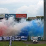 Oprawy ultras w meczu Stomil Olsztyn - ŁKS Łomża 0:4