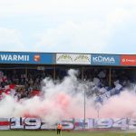 Oprawy ultras w meczu Stomil Olsztyn - ŁKS Łomża 0:4