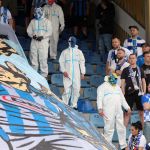 Oprawy ultras w meczu Stomil Olsztyn - ŁKS Łomża 0:4