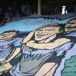 Oprawy ultras w meczu Stomil Olsztyn - ŁKS Łomża 0:4