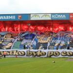 Oprawy ultras w meczu Stomil Olsztyn - ŁKS Łomża 0:4