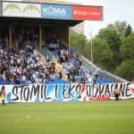 Oprawy ultras w meczu Stomil Olsztyn - ŁKS Łomża 0:4
