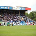 Oprawy ultras w meczu Stomil Olsztyn - ŁKS Łomża 0:4