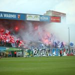 Oprawy ultras w meczu Stomil Olsztyn - ŁKS Łomża 0:4