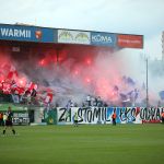 Oprawy ultras w meczu Stomil Olsztyn - ŁKS Łomża 0:4