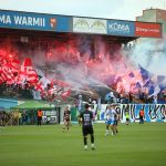 Oprawy ultras w meczu Stomil Olsztyn - ŁKS Łomża 0:4