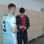 Piłkarze Stomilu Olsztyn promowali akcję oddawania szpiku kostnego