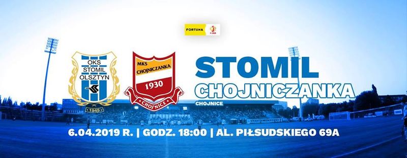 Grafika promująca mecz Stomil Olsztyn - Chojniczanka Chojnice, fot. stomilolsztyn.com