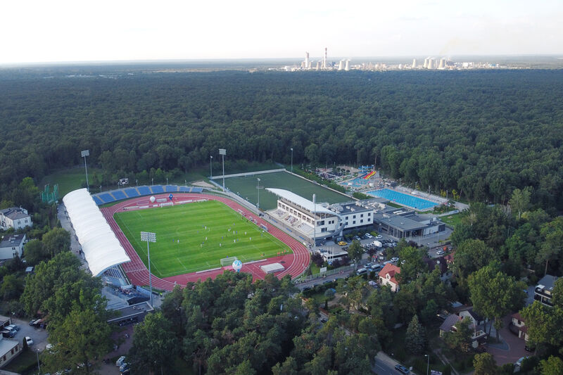 Stadion Wisły Puławy z lotu drona Paja. Fot. Paweł Piekutowski