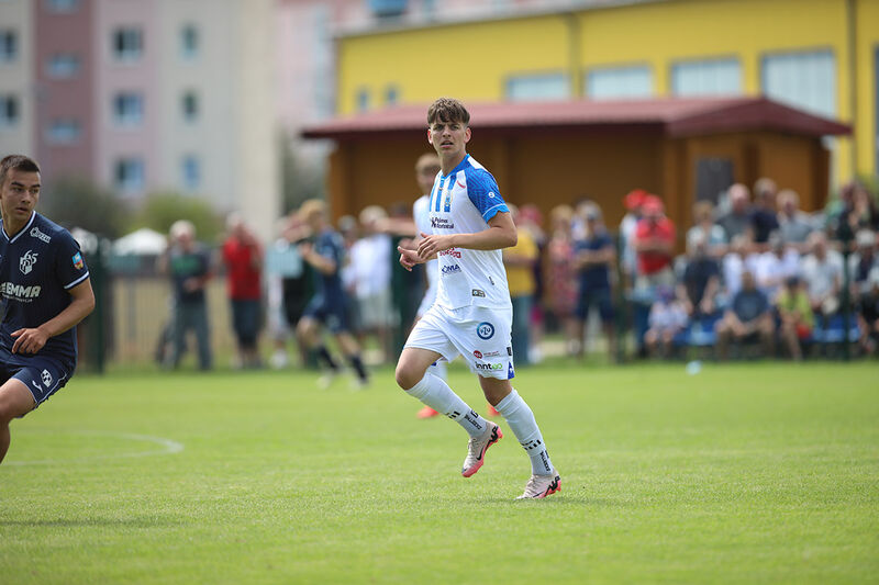 Adam Zaborowski w meczu z Polonią Lidzbark Warmiński 1:2 / fot. Łukasz Kozłowski