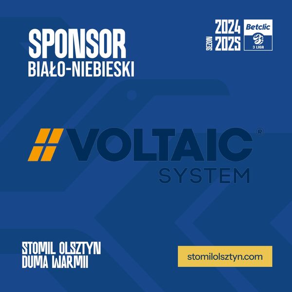 Voltaic System sponsorem biało-niebieskim Stomilu Olsztyn. Fot. stomilolsztyn.com