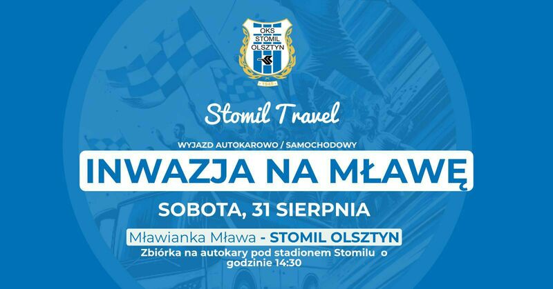 Grafika promująca wyjazd. Fot. kibice.stomil.olsztyn.pl