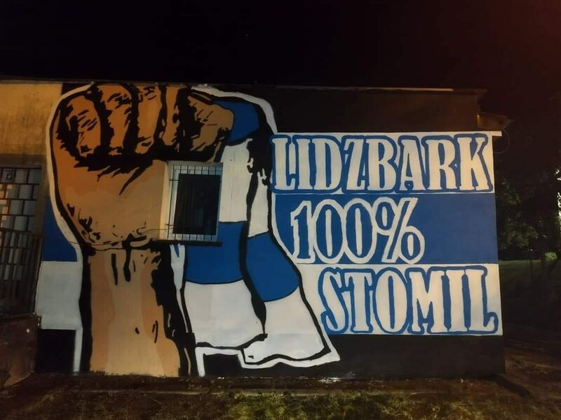 Graffiti Stomilu Olsztyn w Lidzbarku Warmińskim. Fot. Kibice Stomilu