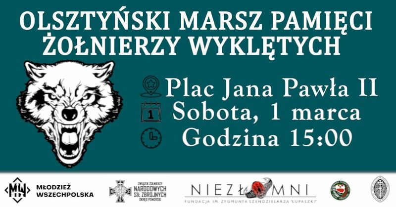 Olsztyński Marsz Pamięci Żołnierzy Wyklętych 2025. Fot. Materiał prasowy organizatorów