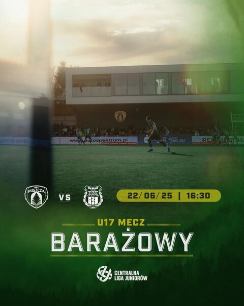 Stomil zagra z Puszczą Niepołomice o CLJ U-17. Fot. Puszcza Niepołomice
