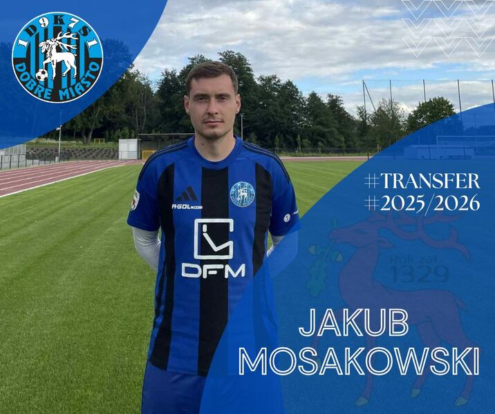 Jakub Mosakowski wypożyczony do DKS Dobre Miasto. Fot. DKS Dobre Miasto