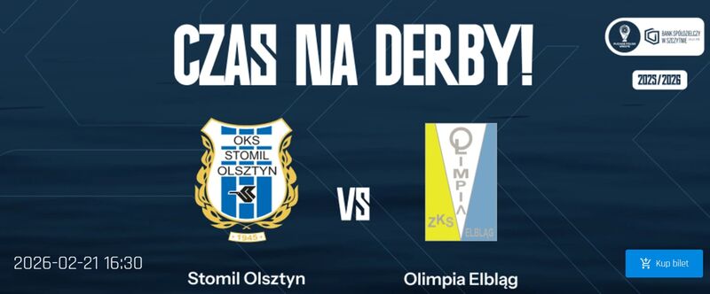 Ruszyła sprzedaż biletów na mecz Stomil Olsztyn - Olimpia Elbląg