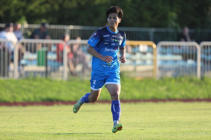Junya Ishida w barwach Stomilu Olsztyn w meczu przeciwko Pisie Barczewo / fot. Emil Marecki