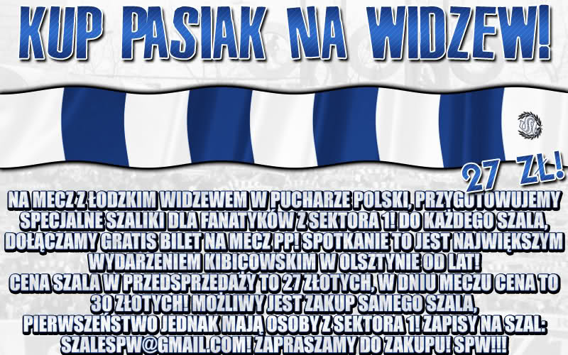 Plakat promujący akcję kibiców Stomilu, fot. kibice.stomil.olsztyn.pl